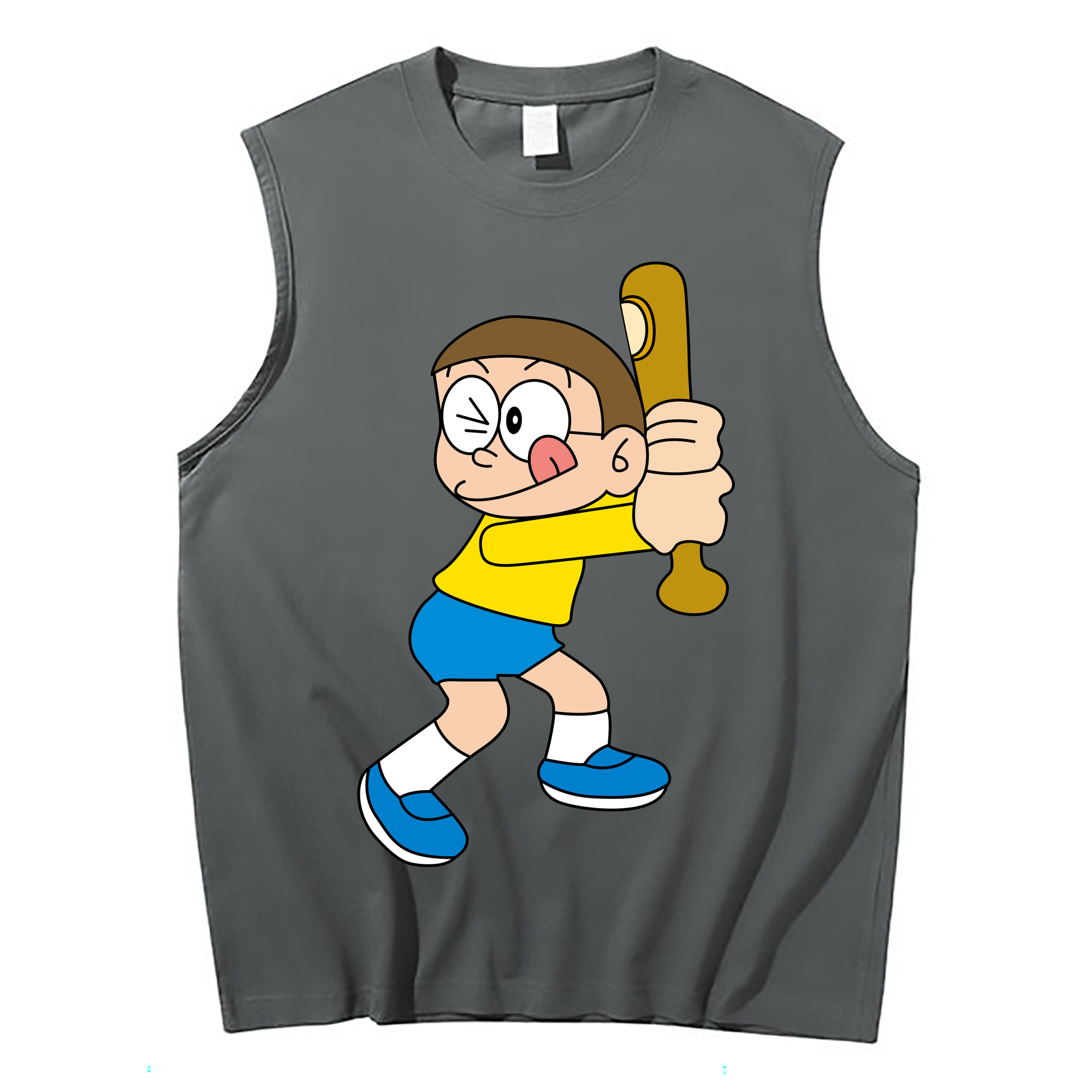 （画像用） ドラえもん 野比 のび太 Doraemon Nobita Nobi コットン100％タンクトップ（フロントプリント）